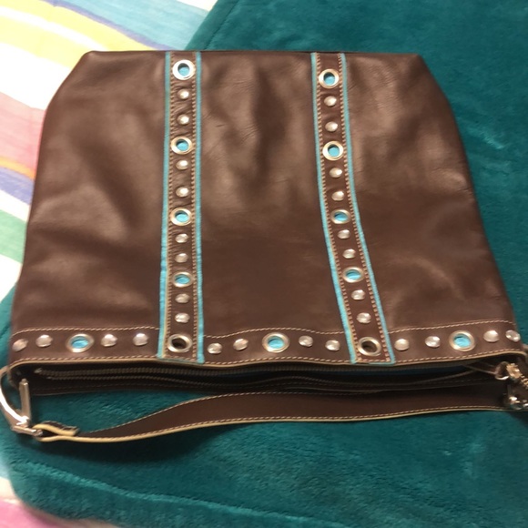 Franco Sarto Handbags - Brown leather Franco Sarto, leather bag with turquoise lining